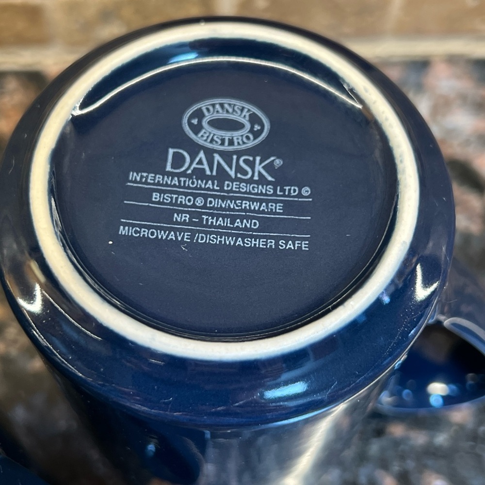 Dansk Bistro Cobalt Blue Coffee Mugs - Picture 4 of 6